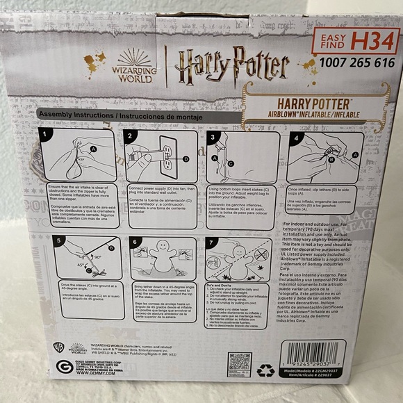 3-ft. Harry Potter inflatable with wand and...